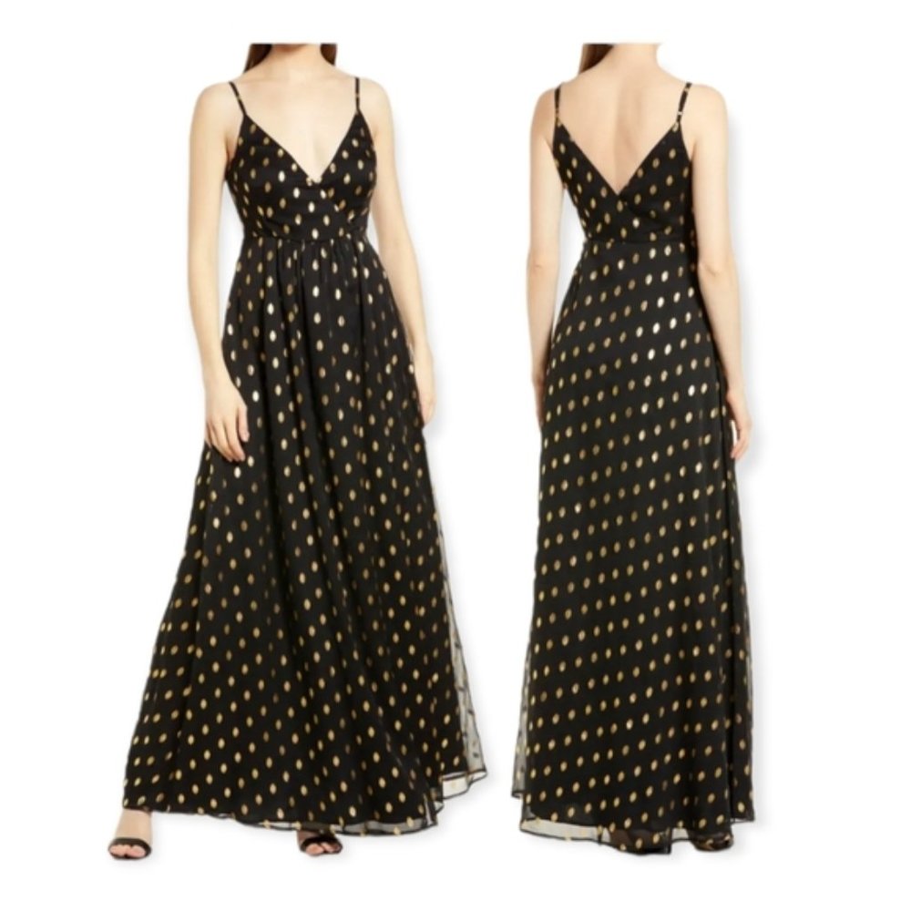 Lulus Galaxy Lights Polka Dot Sleevleees Maxi Dress Sz XL